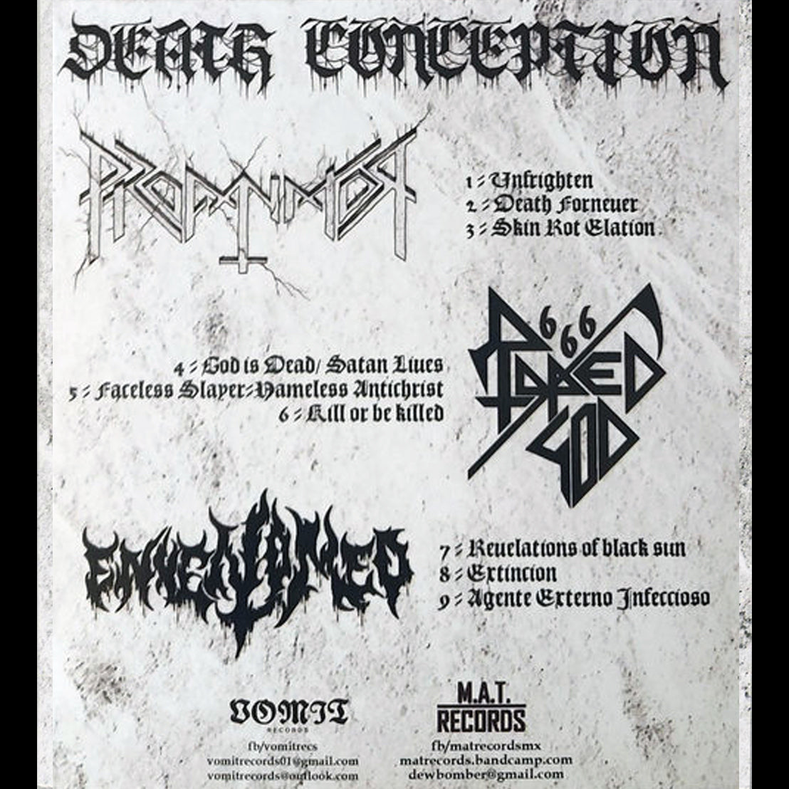 DEATH CONCEPTION 3 WAY (Split Deluxe Digi Pack) 2021 - PROFANATOR / RAPED GOD 666 / ENVENOMED