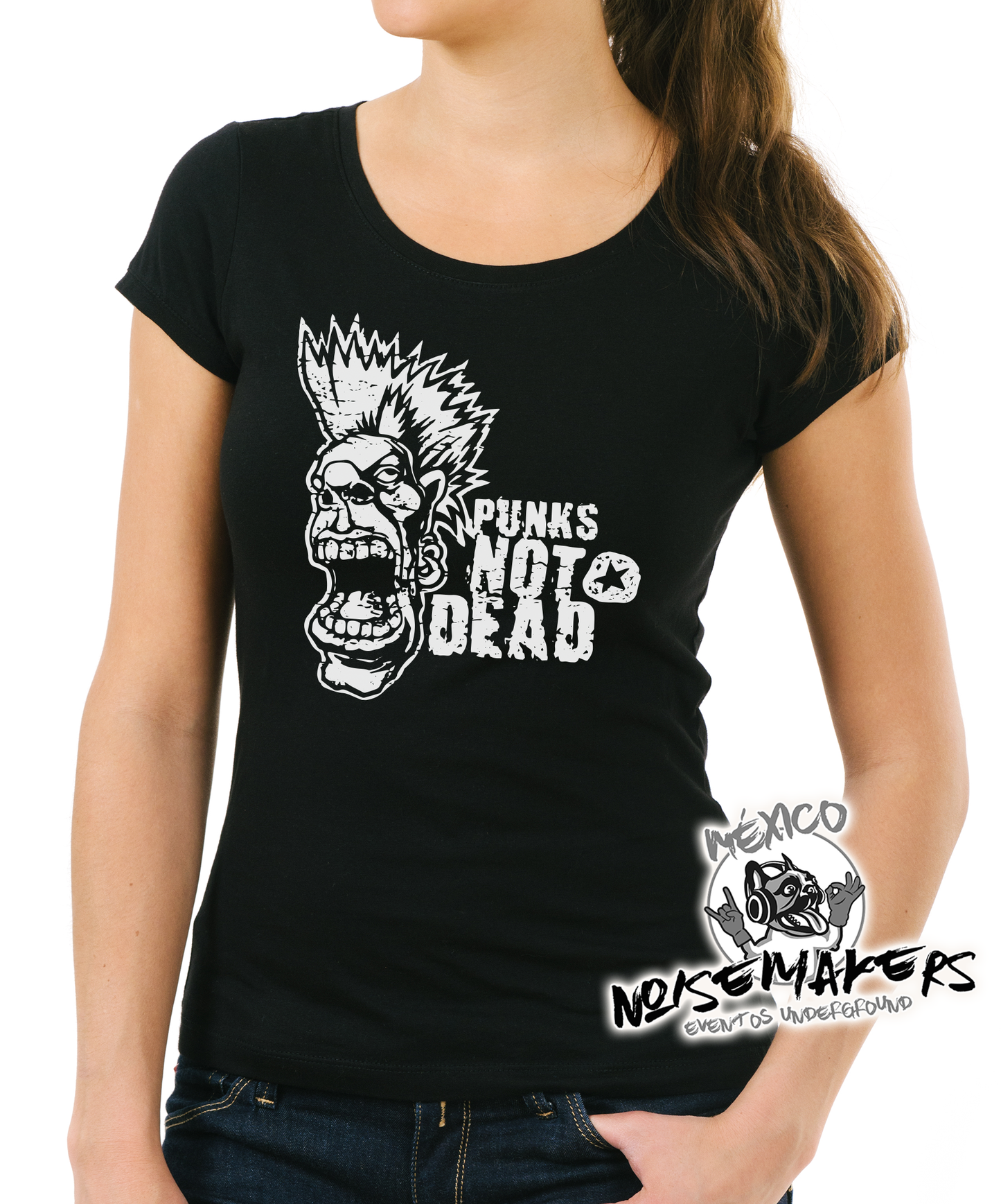 Playera NEGRA "PUNK NOT DEAD" Mujer u Hombre