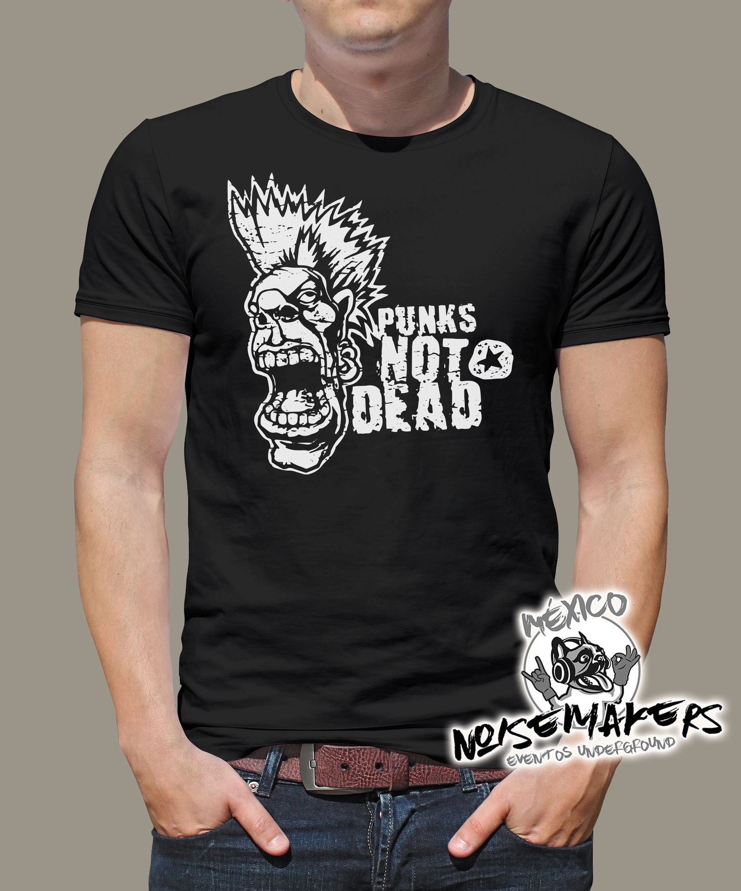 Playera NEGRA "PUNK NOT DEAD" Mujer u Hombre